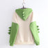 Women Sweatshirt Casual Print Long Sleeve Splice Dinosaur hoodies Sweatshirt Tops ropa mujer